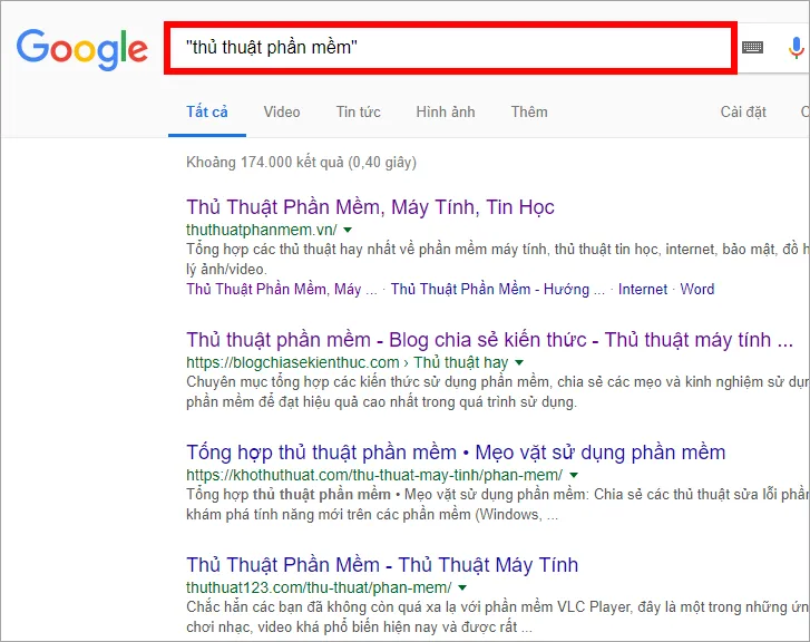 Tìm kiếm chính xác các bước download video trên facebook bằng IDM với dấu ngoặc kép