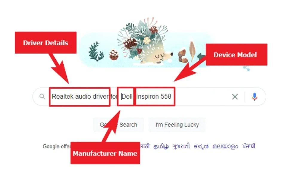 Tìm kiếm driver âm thanh theo tên thiết bị