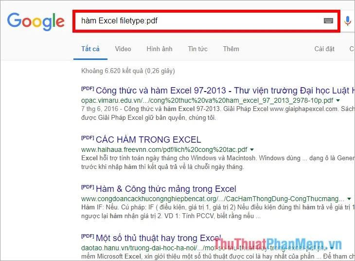 Tìm kiếm tệp video (filetype) với cú pháp hỗ trợ download video trên facebook