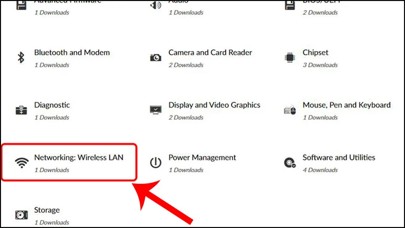 Trang web hỗ trợ của nhà sản xuất để tải Driver Wifi
