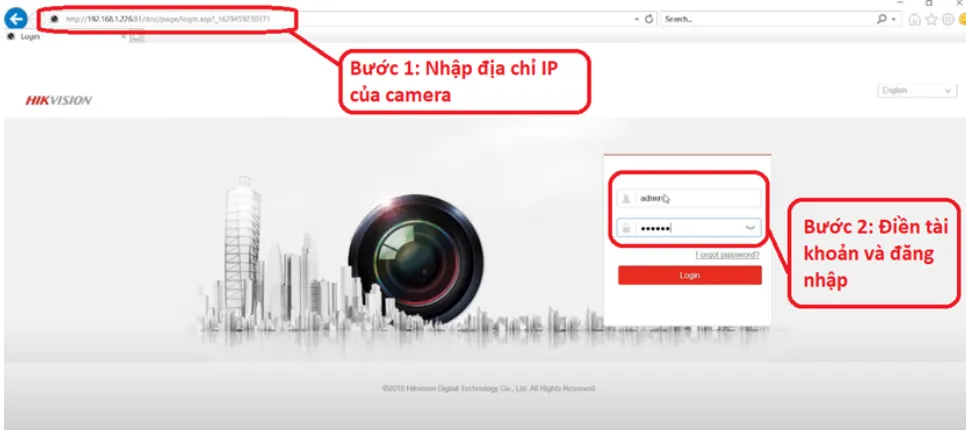 Trang xem trực tiếp Live View của camera IP sau khi đăng nhập