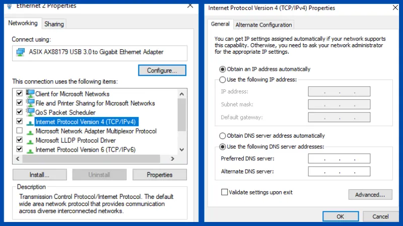 Truy cập Advanced Sharing Settings