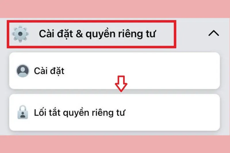 Truy cập Cài đặt & quyền riêng tư trên di động