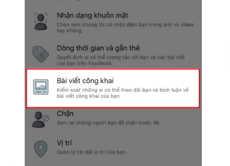 Truy cập Cài đặt và Quyền riêng tư để bắt đầu cài đặt người theo dõi trên Facebook