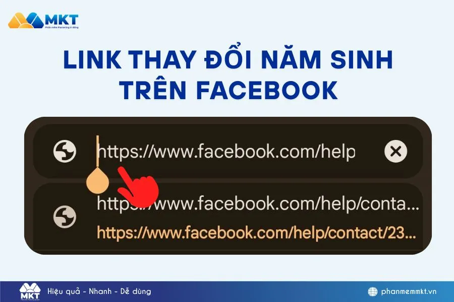 Truy cập link thay đổi ngày tháng năm sinh trên Facebook