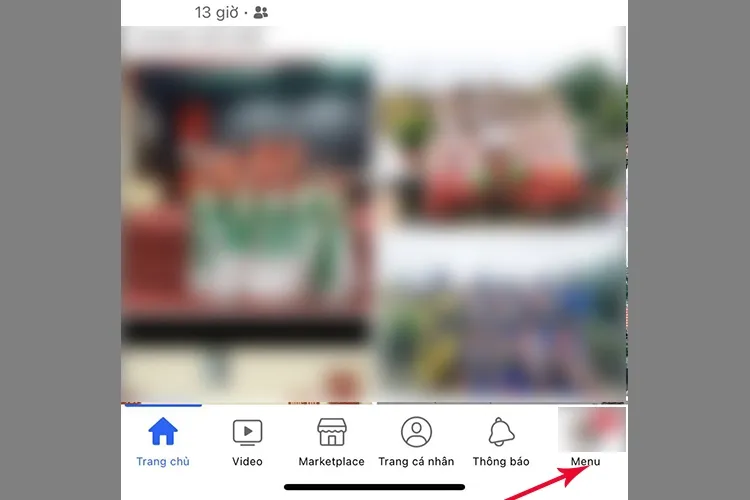 Truy cập Menu (ba gạch) trên ứng dụng Facebook điện thoại