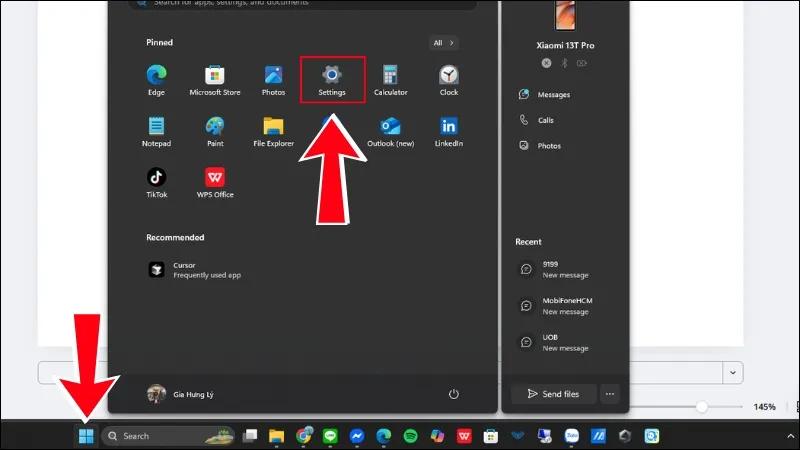 Truy cập Settings để cài đặt ngày giờ trên Windows
