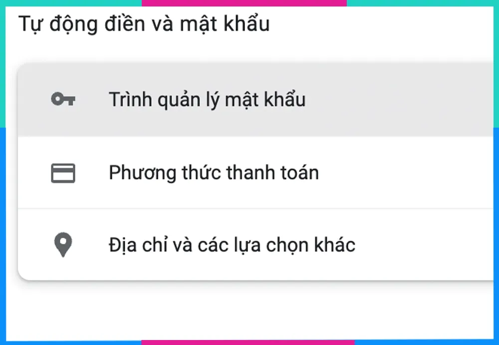 Truy cập Trình quản lý Mật khẩu Google để kiểm tra mật khẩu Facebook