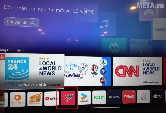 Truy cập ứng dụng VTV Go trên TV LG