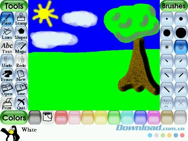 Tux Paint là phần mềm tập vẽ tuyệt vời để các bé thỏa sức sáng tạo