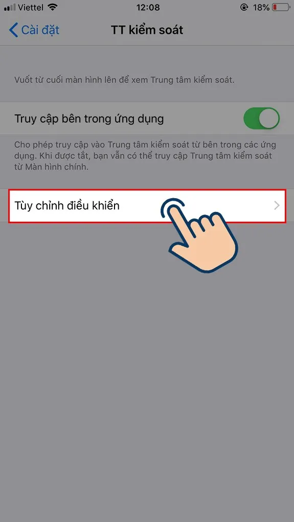 Tùy chỉnh điều khiển trong iOS để thêm chức năng live stream màn hình.