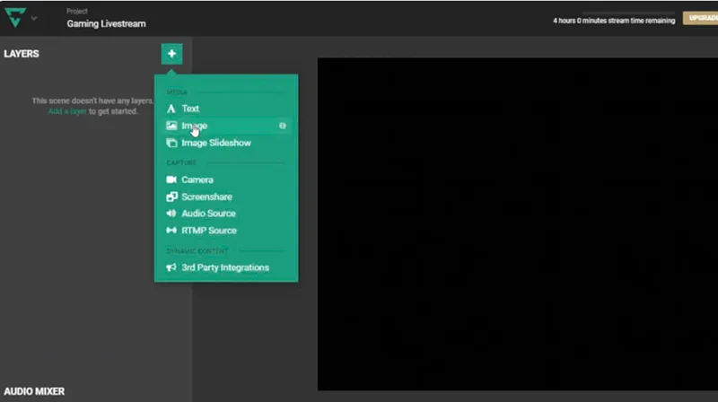 Tùy chỉnh thêm các hiệu ứng, overlay và webcam trong giao diện Lightstream Studio