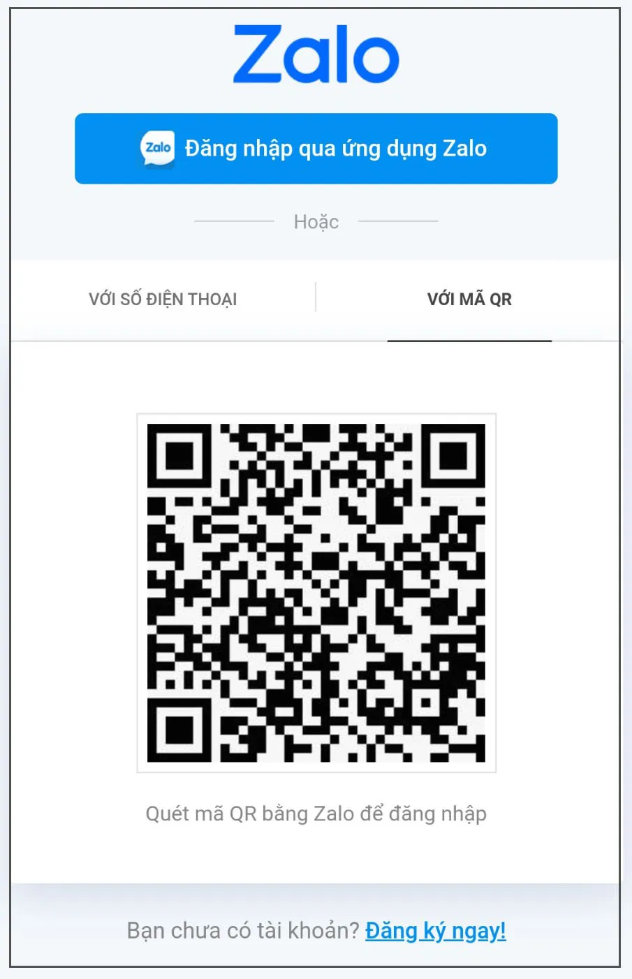 Tùy chọn đăng nhập Zalo bằng trình duyệt điện thoại, một cách truy cập dữ liệu tin nhắn