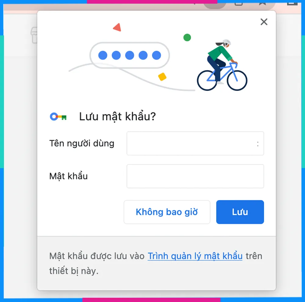 Tùy chọn lưu mật khẩu Facebook trên thanh địa chỉ Chrome PC
