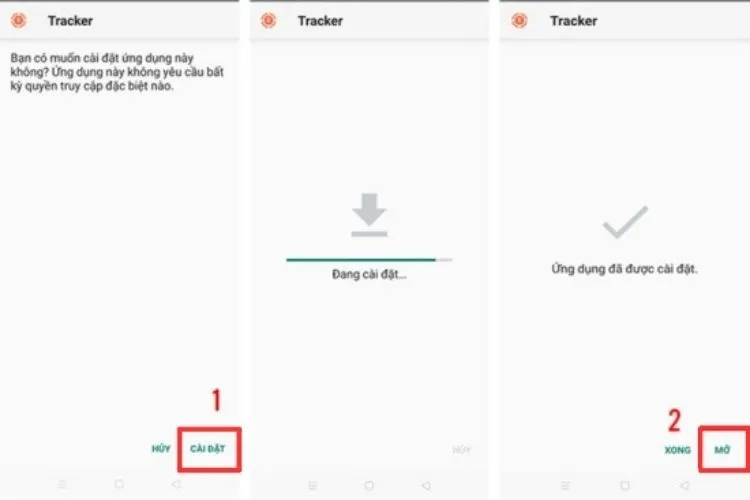 Ứng dụng theo dõi Tracker Devices Locator đòi hỏi người dùng tải về trên cả hai máy