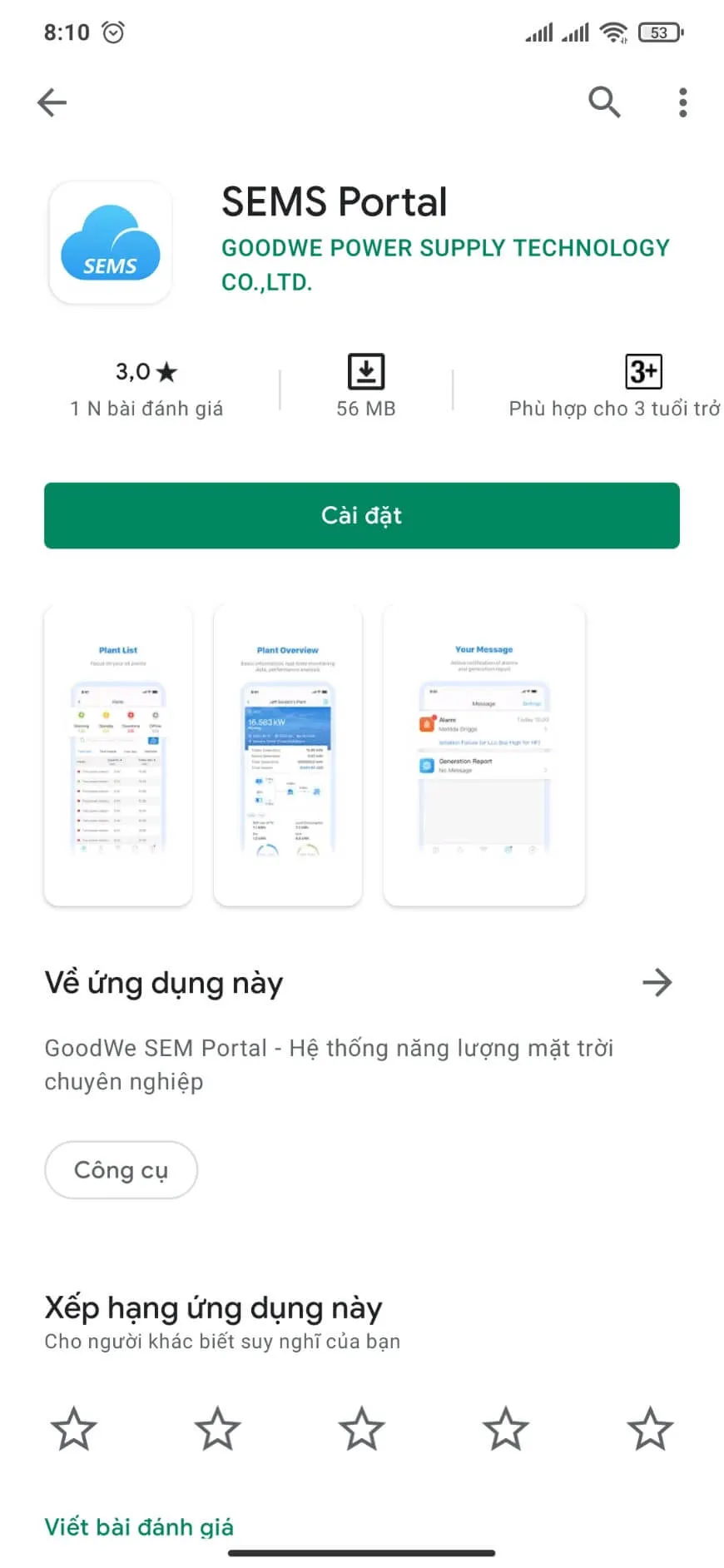 Ứng dụng Wifi Goodwe trên App Store/Google Play