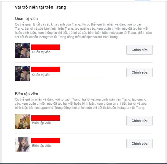 Vai trò hiện tại