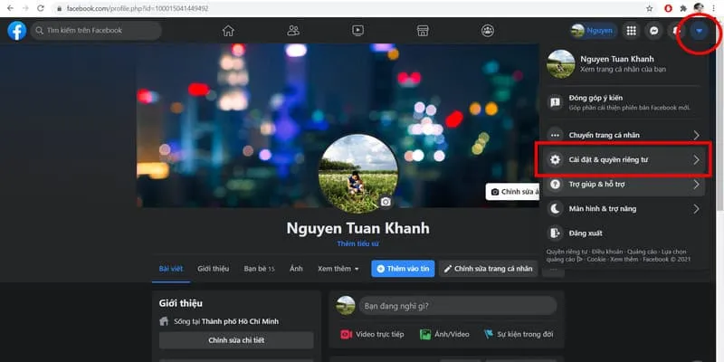 Vào mục Cài đặt & quyền riêng tư