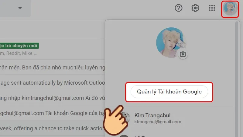 Vào Quản lý Tài khoản Google