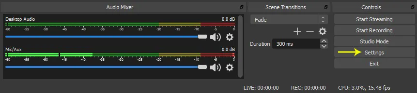 Vào Setting của OBS Studio để dán thông tin stream key