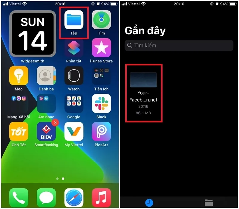 Video sau khi tải về được lưu trữ trong ứng dụng Tệp trên iPhone