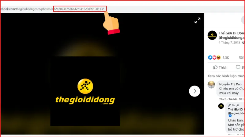 Xác định dãy số ID Facebook trong thanh địa chỉ URL của ảnh đại diện