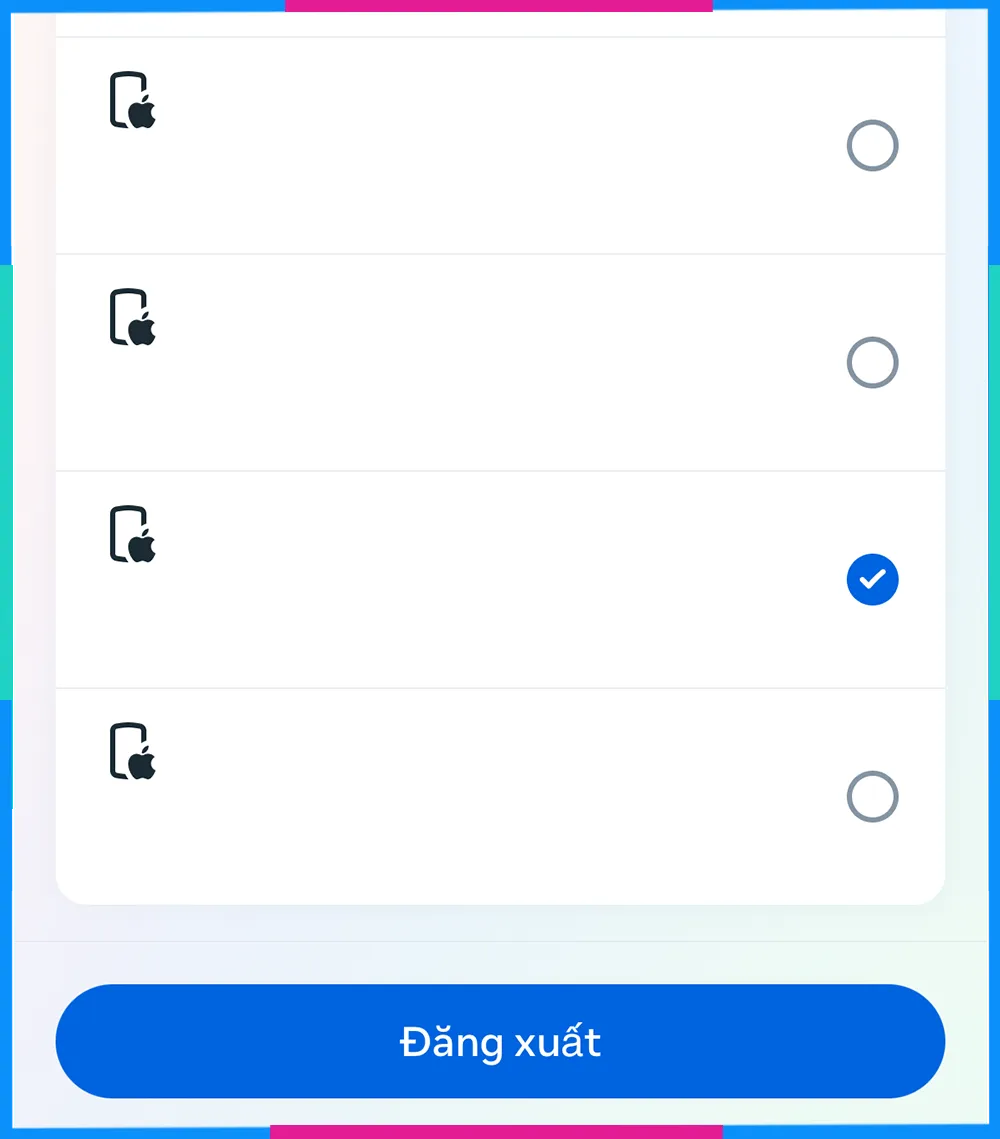 Xác nhận đăng xuất khỏi thiết bị trên ứng dụng di động