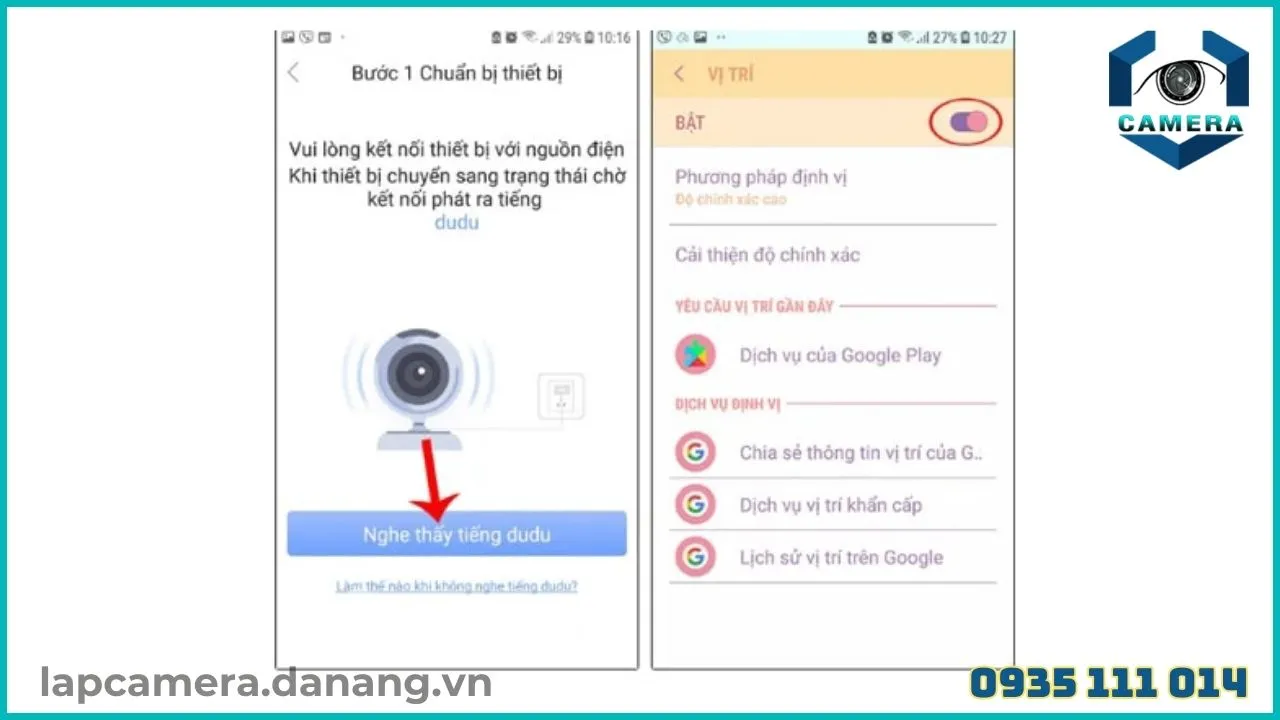 Xác nhận kết nối khi camera Yoosee phát ra tiếng 'dudu'