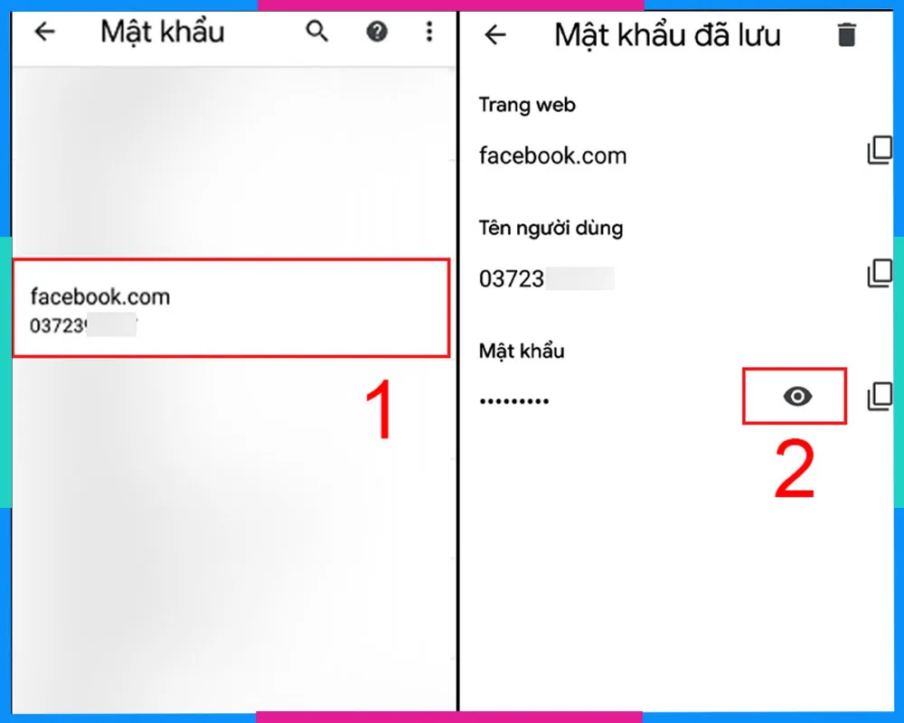 Xem chi tiết mật khẩu Facebook đã lưu trên Android