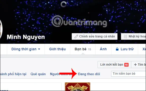 Xem danh sách Đang theo dõi để quản lý tài khoản facebook