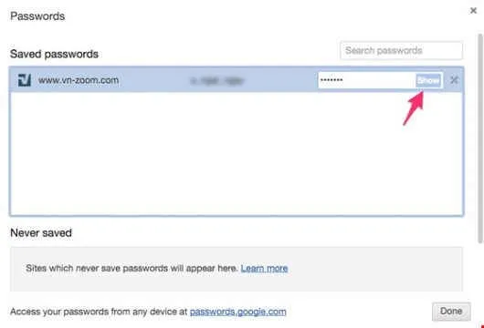 Xem lại mật khẩu chỉ với một cú chạm