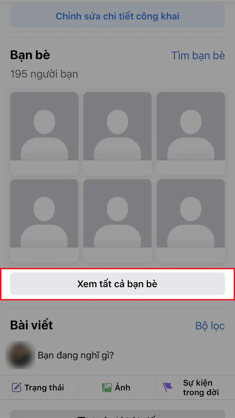 Xem tất cả bạn bè để tìm người đã vô hiệu hóa tài khoản