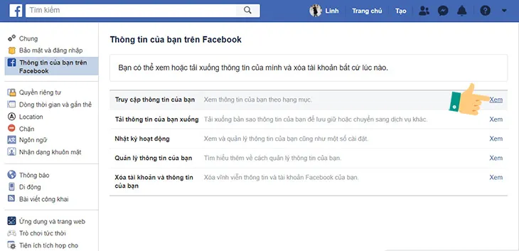 Xem thông tin của bạn trên Facebook để tùy chỉnh quảng cáo