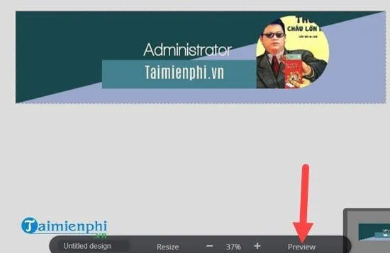 Xem trước (Preview) ảnh bìa Facebook vừa tạo