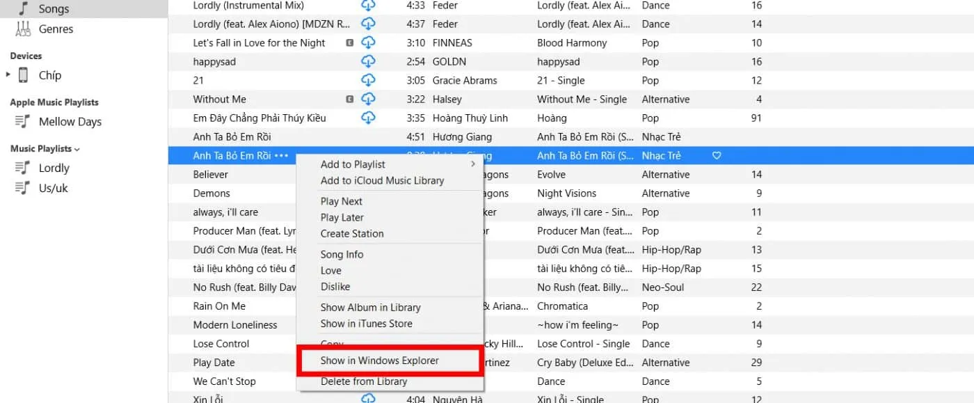 Xem vị trí file nhạc chuông vừa tạo trong thư mục máy tính