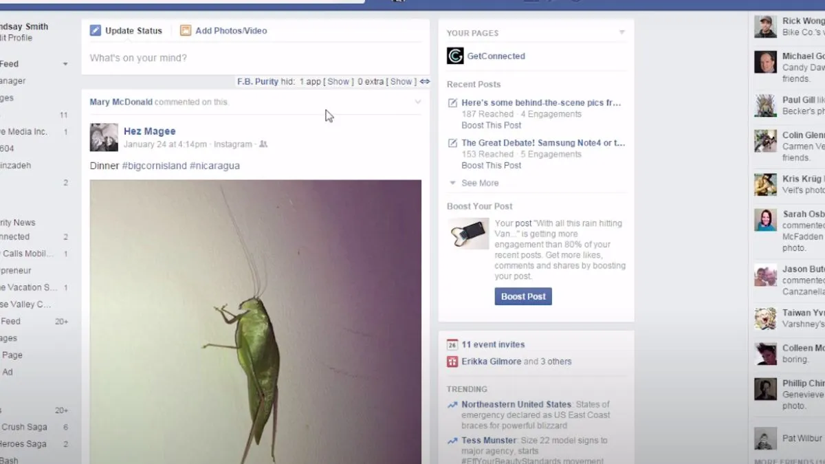 xóa bạn bè Facebook không tương tác bằng FB Purity bước 4