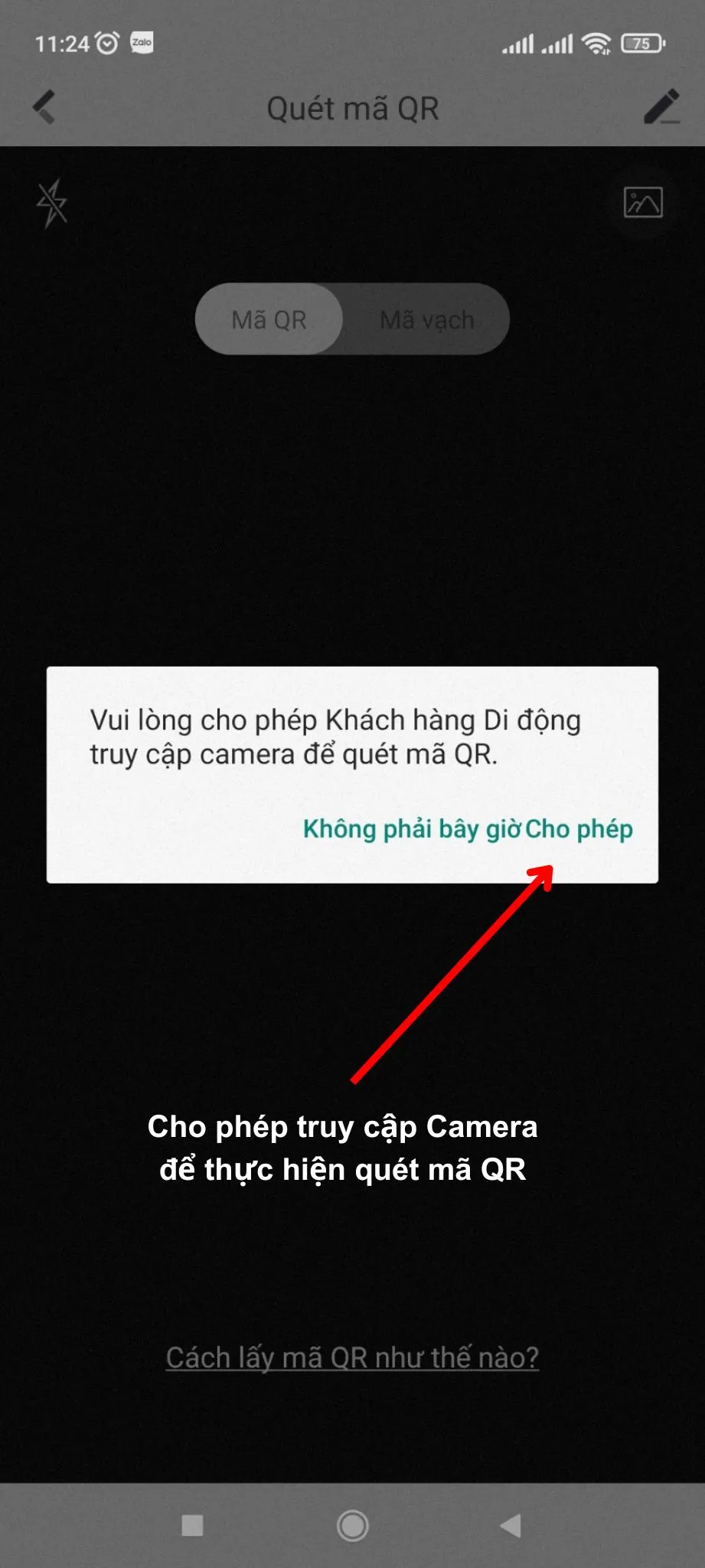 Yêu cầu cấp quyền truy cập camera cho ứng dụng Hik-Connect trên điện thoại