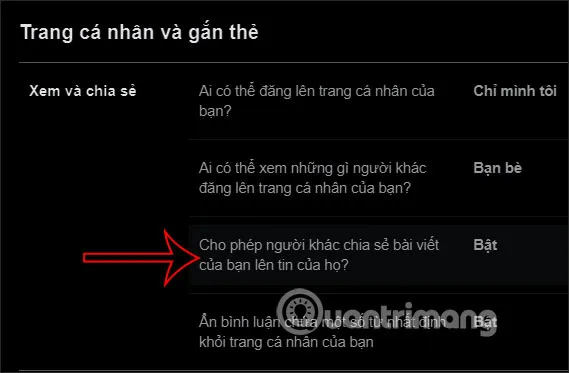 Bật cho phép chia sẻ PC