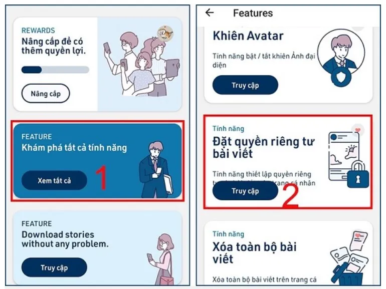 Bước 1: Đăng nhập vào ứng dụng Monokai Toolkit và chọn Đặt quyền riêng tư bài viết