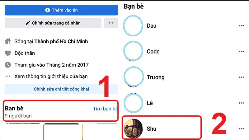 Bước 1 Mobile: Vào trang cá nhân của người muốn thêm vào danh sách hạn chế