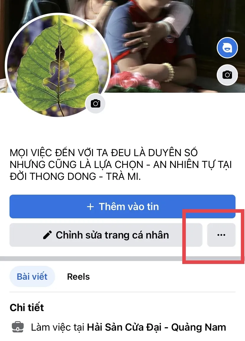 Bước 1: Tại giao diện Facebook cá nhân bạn nhấn vào biểu tượng dấu ba chấm và chọn Nhật ký hoạt động