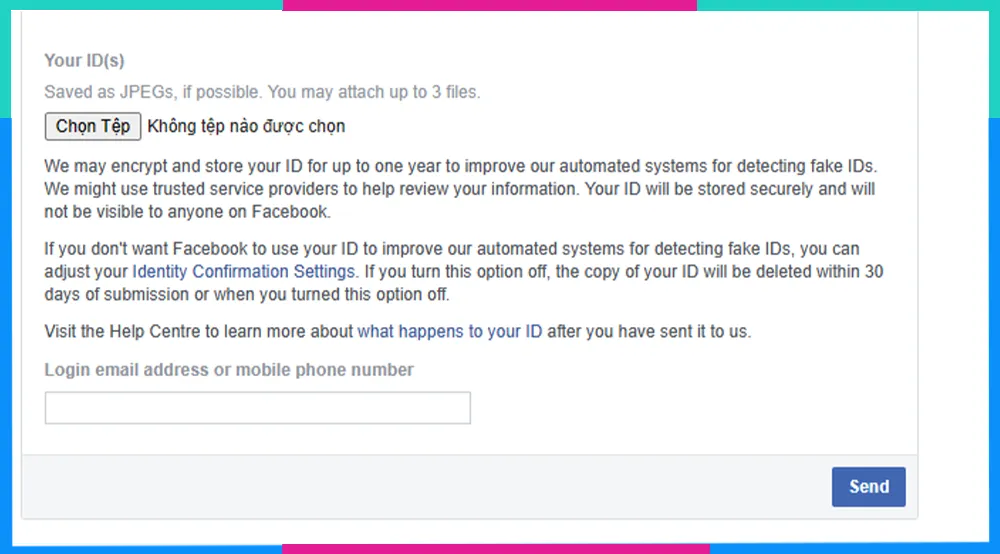 Bước 2: Kéo xuống phía dưới tới khi bạn thấy mục Chọn tệp tải lên.