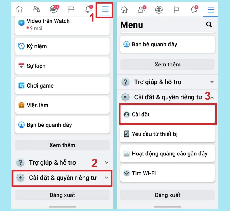Các bước thực hiện trên iOS tương tự như Android