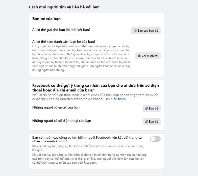 Tùy chọn Chỉ mình tôi để hoàn tất cách ẩn danh sách bạn bè trên Facebook trên điện thoại Samsung