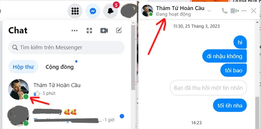 Cách biết người khác tắt trạng thái online trên Messenger Facebook