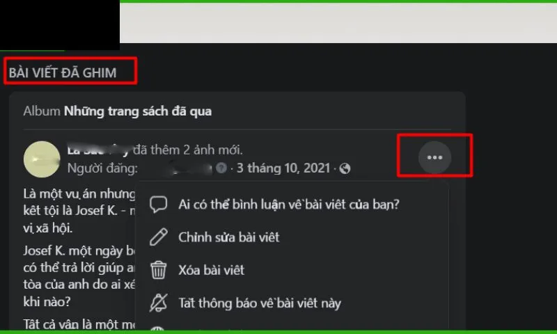 Cách bỏ ghim bài viết trên Facebook đơn giản trên mọi giao diện