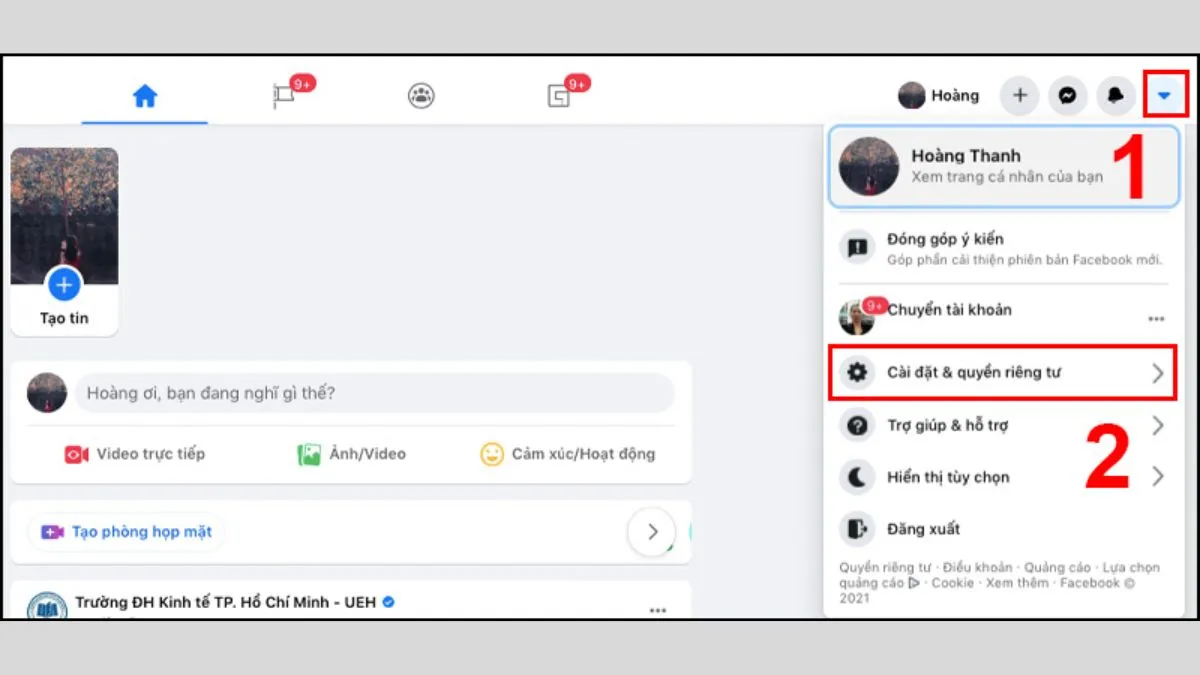 Cách đăng ảnh, video lên Facebook chất lượng HD bước 1