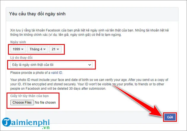 cach doi ngay sinh tren facebook qua 3 lan