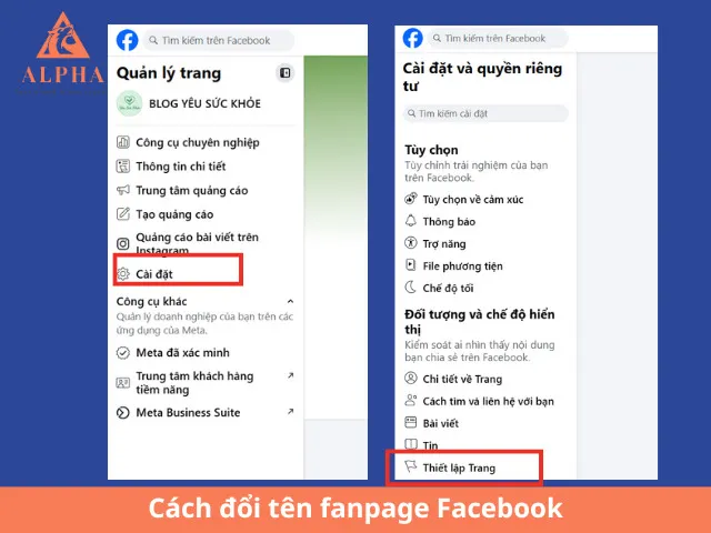 Cách đổi tên fanpage Facebook