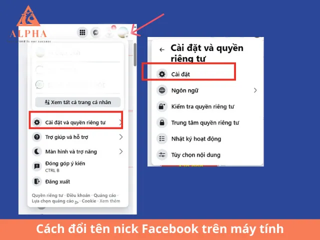 Cách đổi tên nick Facebook trên máy tính
